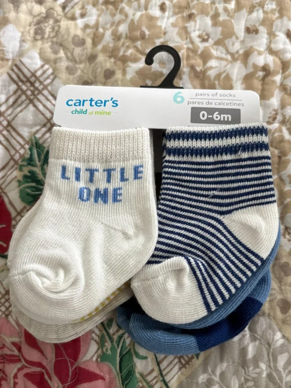 Carter's Child of Mine Baby Boy Blue Shark Crew Socks Size 0–6 months